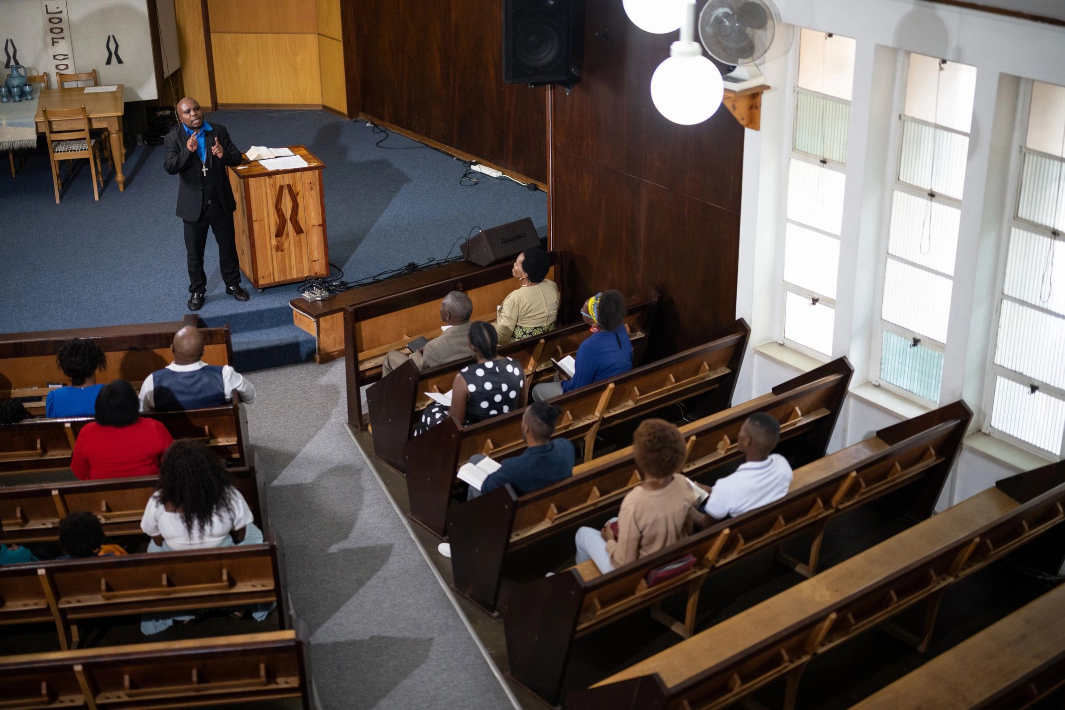 Congregation gathered in a church service