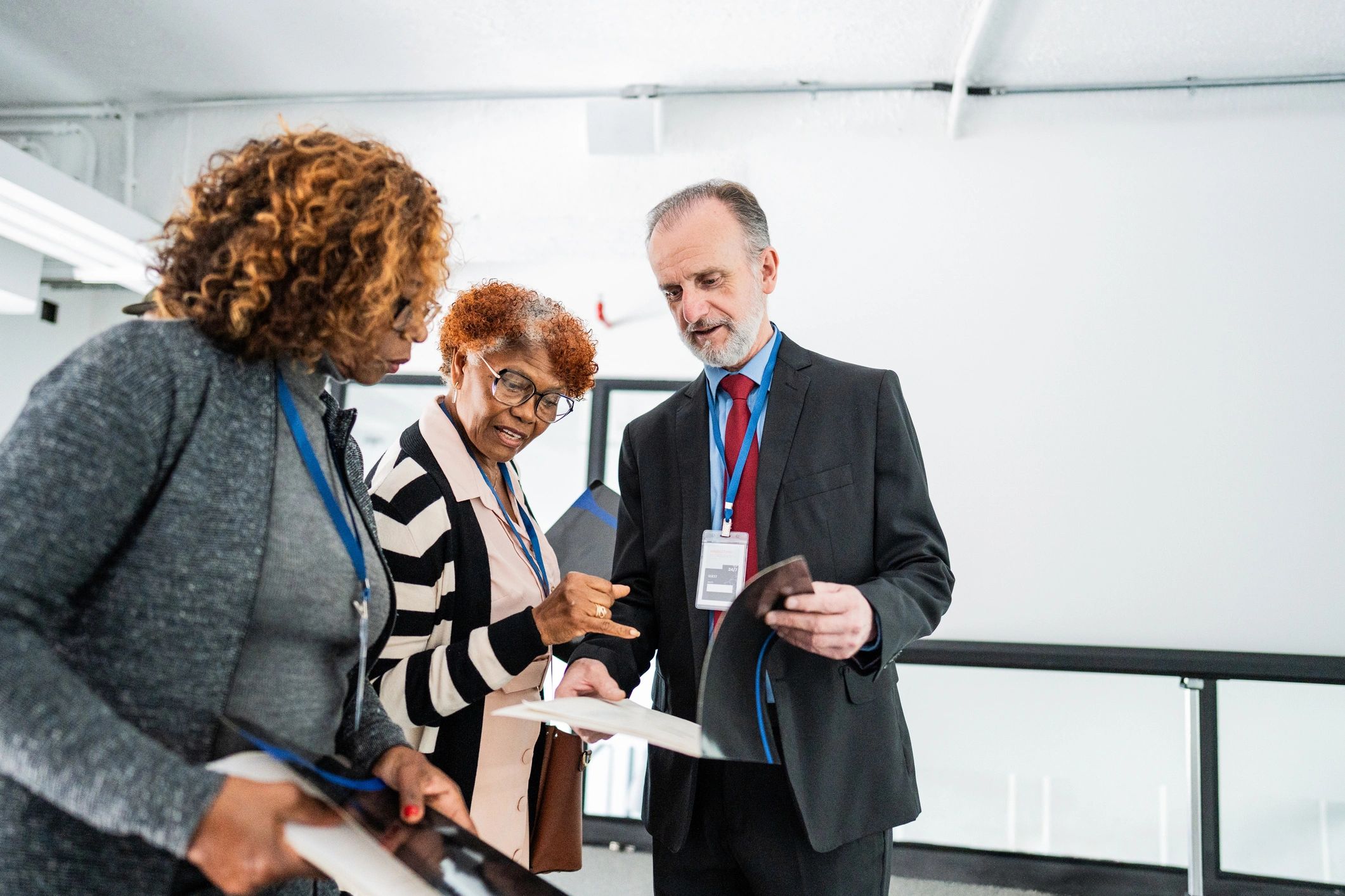 Pastor and church leaders in conversation